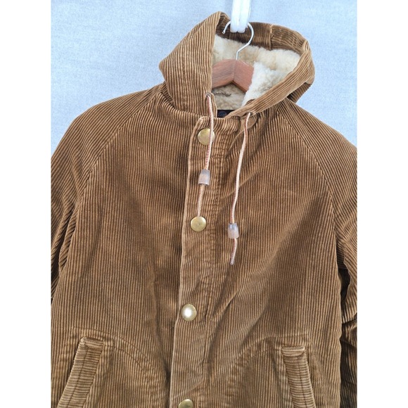 Sears Roebuck & Co Boyswear Vintage Corduroy Coat Size 10 Hooded Throwback